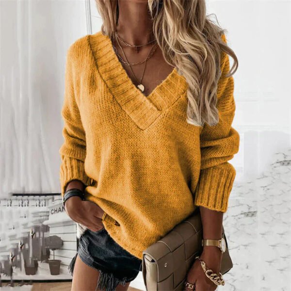 Billie - Soft Knit V-Neck Sweater - Image 2