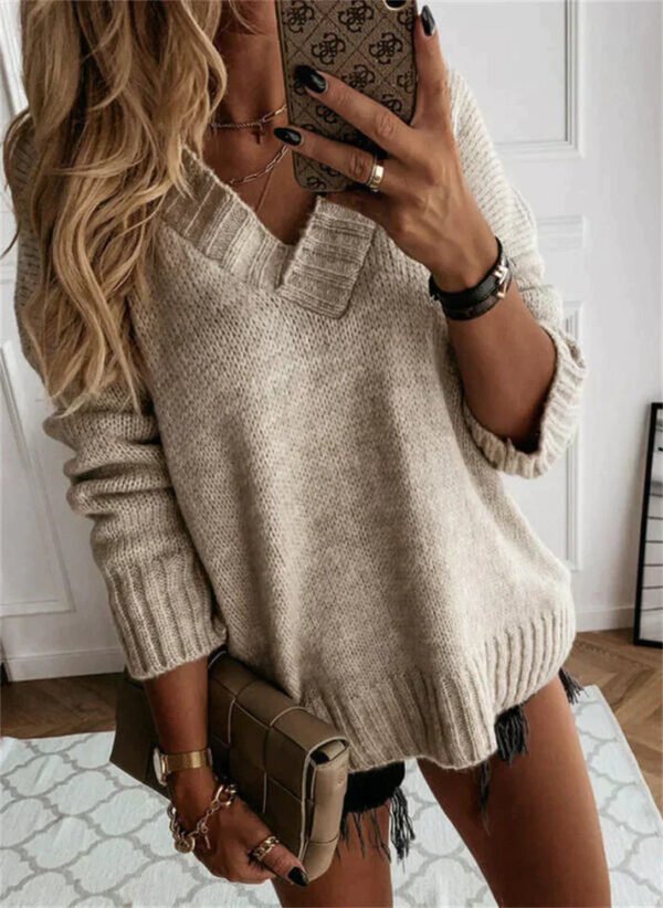 Billie - Soft Knit V-Neck Sweater - Image 7
