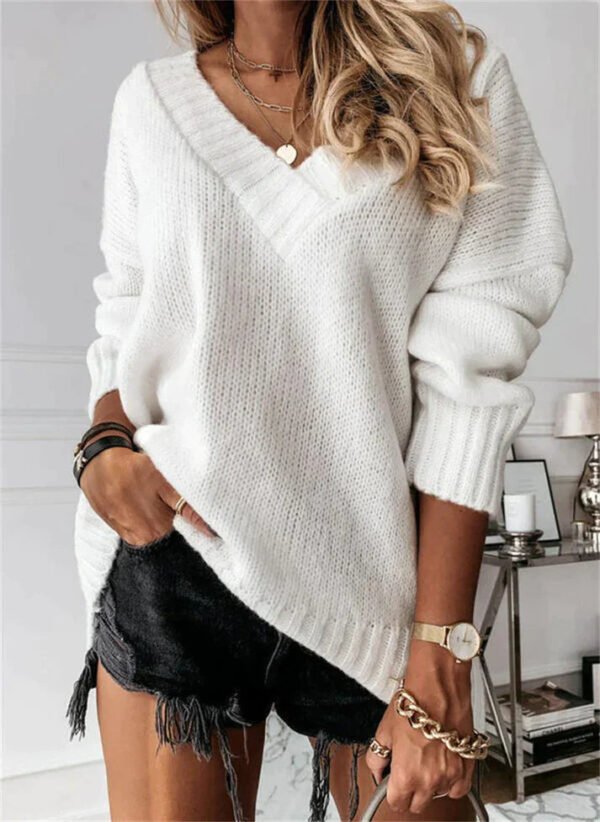Billie - Soft Knit V-Neck Sweater - Image 8