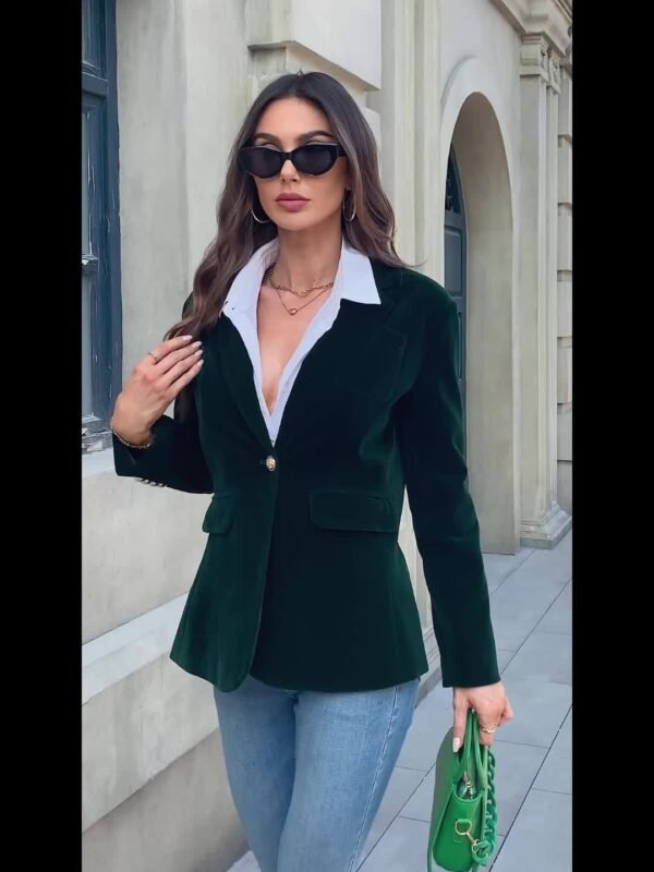 Addison - Velvet Blazer with Gold Button Accents Timeless Luxury with a Modern Edge - Image 6